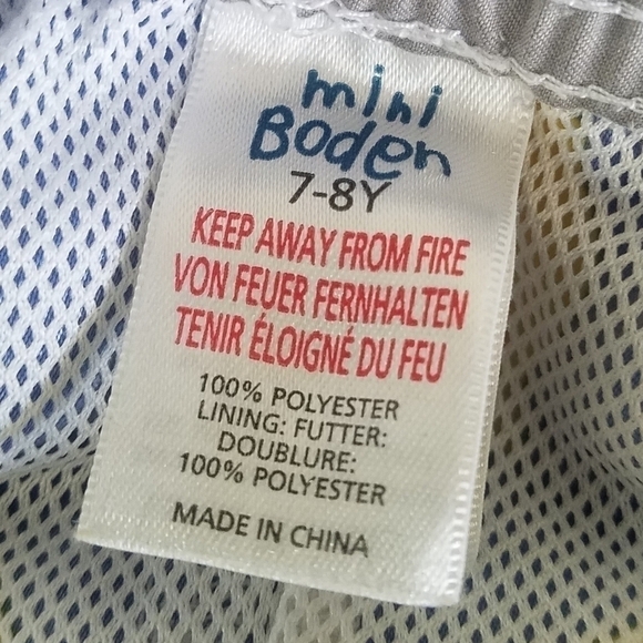 Mini Boden Tropical Flower Swim Trunks 7/8 - Picture 3 of 4